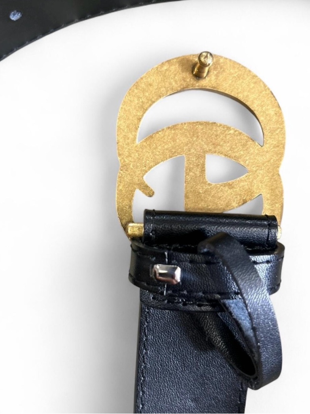 Gucci GG Marmont Black Leather
Wide Belt Gold Double G Buckle Size 32 - Picture 4 of 8